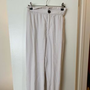 Zara Cream Paperbag Crepe Trousers